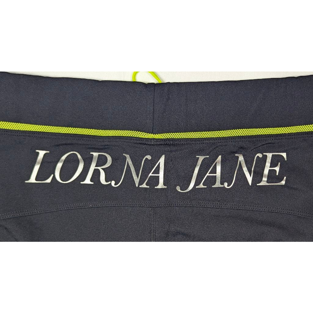 Lorna Jane Black Athletic Leggings Neon Trim Drawstring M - Picture 4 of 5